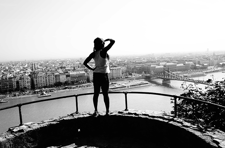 Melting Sisters - view of Pest and Danube river in budapest