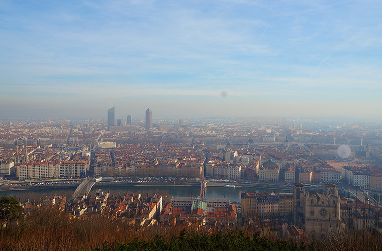 Lyon festival of lights - An overview of the city of Lyon from the hills