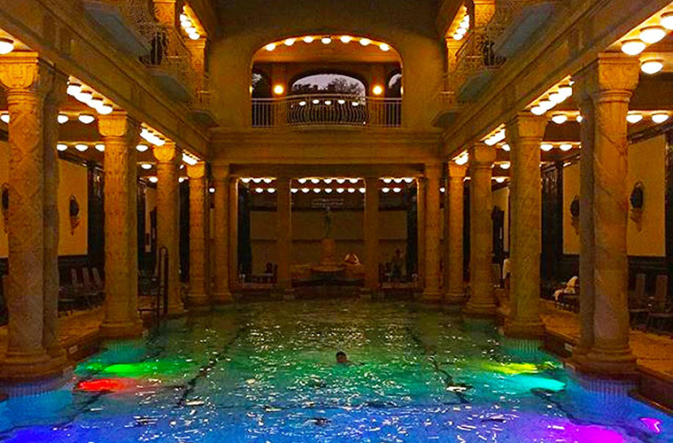 Melting sisters - Indoor pool at Gellert thermal bath house in Budapest