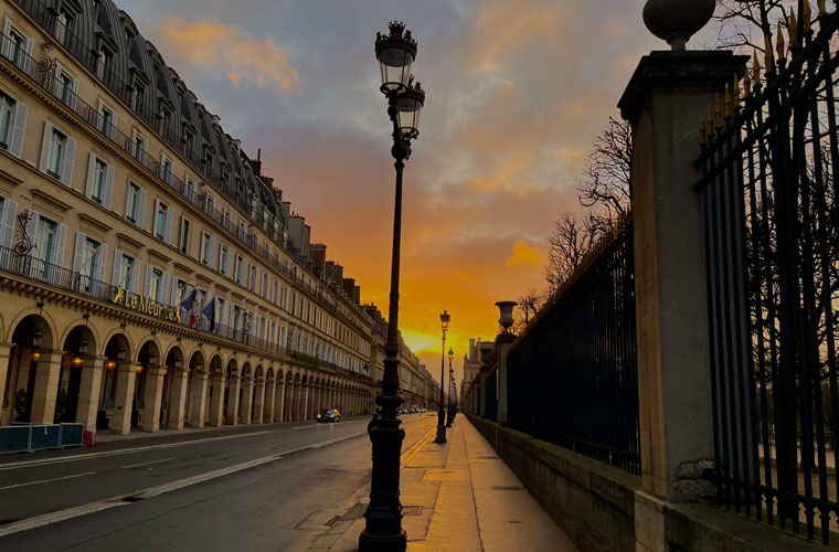 Snippets of a lockdown wonderland - A golden explosion of colours on an empty Rue de Rivoli, one of the main arteries in the city