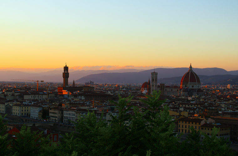 Magical sunset in Florence