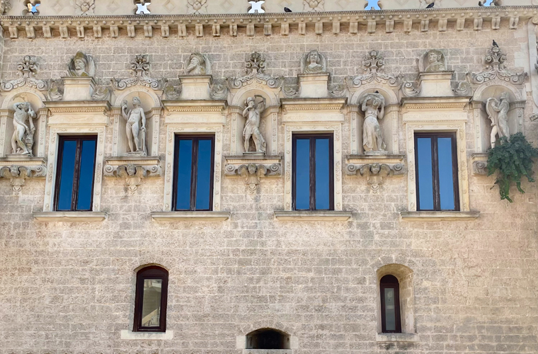 An ornate facade of Castello de Monti