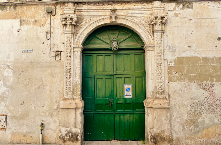 A vibrant baroque style front door