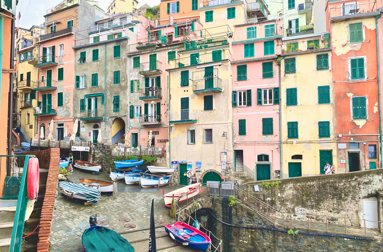 Solo road trip in Intaly, Colourful facades of Marina di Riomaggiore