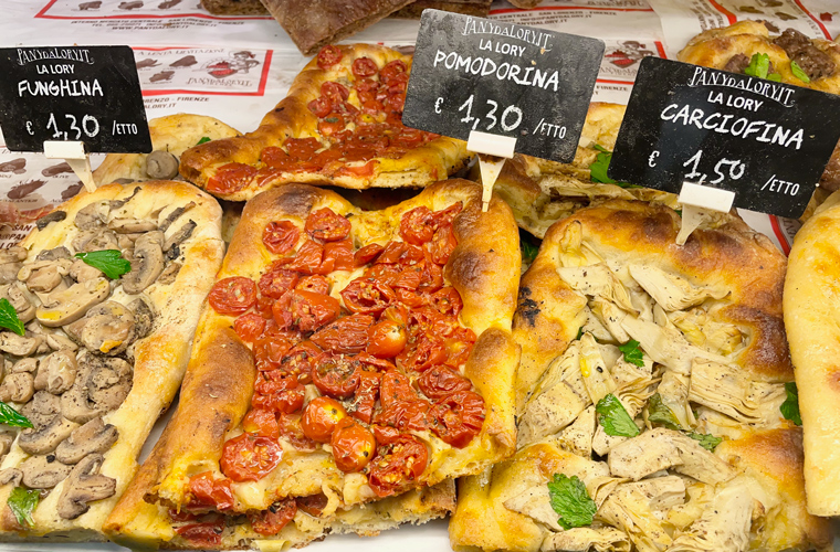 Solo road trip in Italy, a selection of Focaccia