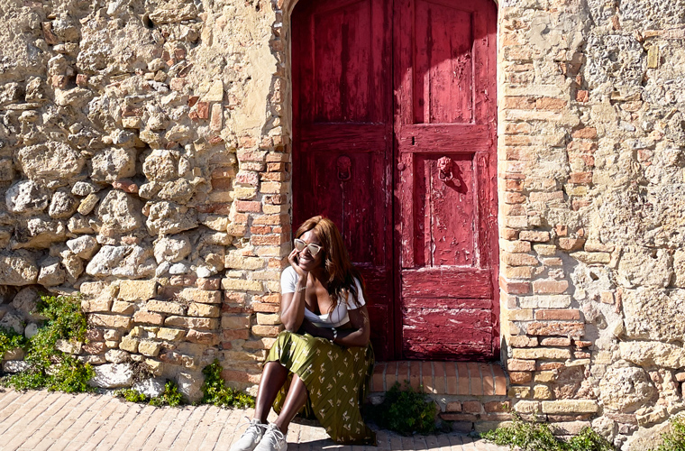 Soaking up the sun, San Gimignano, Tuscany